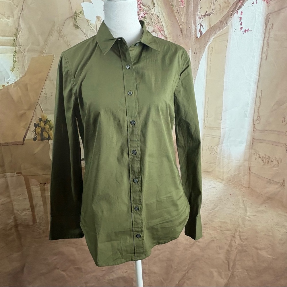 NEW J Crew Olive Green Slim Stretch Perfect Shirt